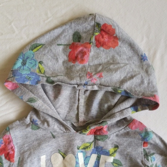 carter's floral graphic long sleeve hoodie peplum cotton top 24 months baby girl - Picture 4 of 7